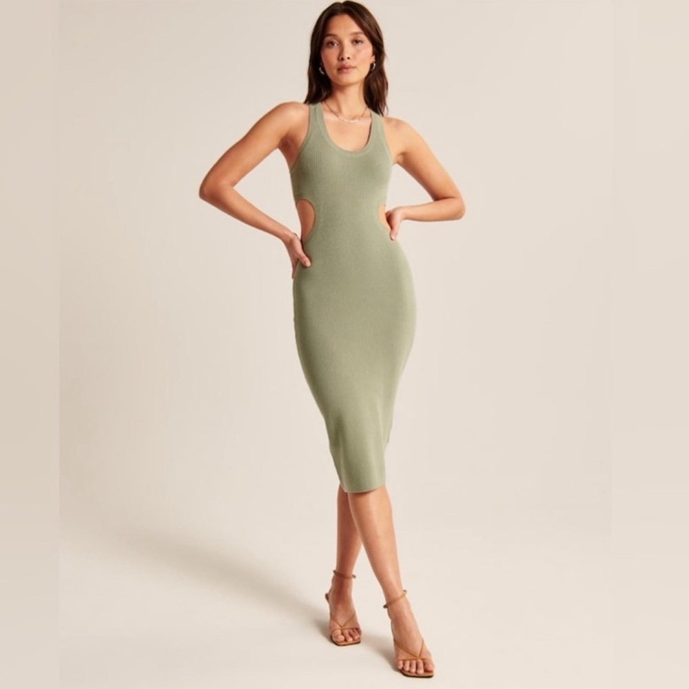 ABERCROMBIE & FITCH Cut Out Bodycon Midi Dress
